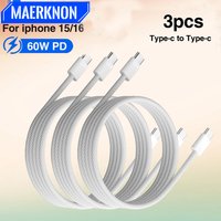 60W Nylon Braided USB C Cable For iPhone 16 15 Pro Max Macbook 3A Fast Charging Cable Charger Wire Cord