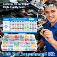 180Pcs Car Fuses Assorted Kit, 60 Mini Blade Car Fuse, 60 Standard Automotive Fuse, 60 Micro Fuse, and Fuse Puller