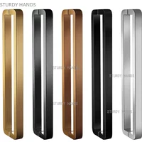 1PCS stainless steel square tube door handle glass sliding door fingerprint free shower room anti-collision handle