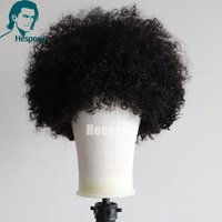 Hesperis Curly Human Hair Wig With Bangs Remy Hair Short Cut Men Wigs Afro Kinky Curl Lace Front Wig Human Hair For Male