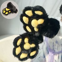 Fur set animal claw gloves with squeaking sound plush fur animal claw gloves with resin claws for role-playing and stage perform