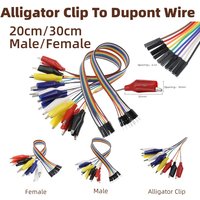 10pcs-5-1pcs 20cm 30cm Alligator Clip To Dupont Wire 10Pin Male Crocodile Clip To Jumper Wire 10pin Female Test Lead for Arduino