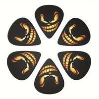 New Guitar Pick Set 6-Piece Set- Double-sided Colorful Printed Plectrums for Electric/Bass, Durable Guitar Accessories Gift Set