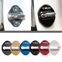 4pcs Car Door Lock Cover Protect Buckle Cover Stickers For Toyota TRD GR Sport Rav4 Corolla C-HR Yaris Hilux Crown Prius Auris