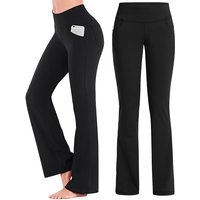 Plus Size Flared Leggings Women Pants High Waist Full Length Female Stretchy Athleisure Pants Casual Workout Gym Wear