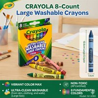 Crayola Ultra Clean Large Washable Crayons, School Supplies, 8 Count 52-3280