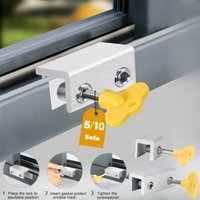 5/10Pcs Window Lock Buckle Fixed Aluminum Alloy Screen Sliding Windows Child Protection Safety Household Anti-Theft Limit Device