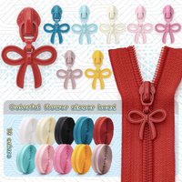 Set of 177.16-Inch Zippers with 10 Bow Zipper Pulls, Multi-Colored Zippers, Paired with Matching Bow Zipper Pulls, Can Be Used for Clothing, Bags, DIY Crafts, Sewing Replacements, Etc