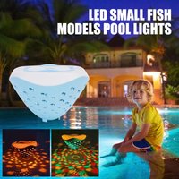 Multi Color Underwater Lamp Fish Pattern Floating Night Lights 4 Colors Battery Operated for Disco Pool Party
