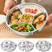 Stainless Steel Divided-Steamer Tray Corrosion Resistant Steaming Dish Ergonomic Handle For Easy Lifting Health Home Steaming