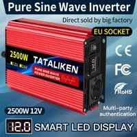 Falownik czysta fala sinusoidalna 2500 W/3500 W/4500 W/5000WDC 12 V/24 V na AC 220 V 230 V konwerter napięcia Adapter ładowania gniazdo ue