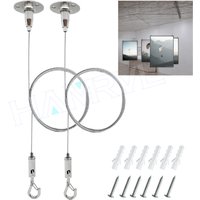 2-20Pcs Adjustable Hanging Wire with Hook Billboard Painting 1M/2M Mount Ceiling Suspension Cable Mirrors Screens Lights plants