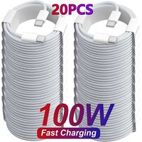 20Pcs 100W PD USB-C to USB C Fast Charger Cable For Apple iPhone 17 Pro Max 16 15 Plus 14 13 12 11 X XS Type C Quick Charging