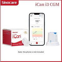Sinocare iCan i3 CGM with English APP 15 Days Blood Glucose Monitor Glucometer 24H Real-Time Sensor Meter for Diabetes Medical
