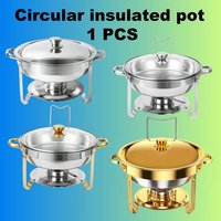 Round Chafing Dishes,Silver/Gold,Food Temperature Preservation Cooking Utensil