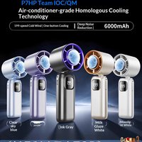 Generic 2026 New Handheld Cooling Fan 199 Gears Cold Wind Mini Usb Rechargeable 6000Mah Long Battery Life Quiet Portable Outdoor