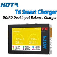 HOTA T6 LiPo Battery 1~6S Smart Balance Charger DC300W PD90W Dual Channel Intelligent Charger For RC Model Car Accessories RC