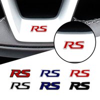 Car Interior Small Metal Sticker RS Logo Car Steering Wheel Emblem Decor For Chevrolet Cruze Captiva Aveo For Honda Civic Mugen