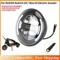 Original Front Headlight for KUGOO Kukirin G4 / Max G5 Electric Scooter, Direct Fit Bright LED Headlamp Bulb Replacement 3-PIN