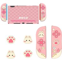 Pink Protective Shell For Switch 2 Split Design ABS Silicone Full Protection Case Cover For NS Switch 2 Grip Holder Case