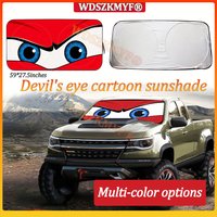 Devil's eye carto Windshield Sun Shade for Sedans,59" x 27.5"Upgraded Car Sunshade for Front Windshield Funy Sun Visor Protector