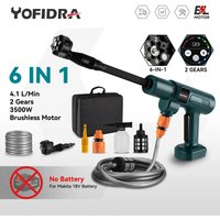3500W 200Bar Brushless Electric High Pressure Washer 6IN1 Car Wash Water Gun For Makita Battery Pin Garden Irrigation Spray Gun