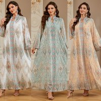 Eid Print Dress Women Muslim Abayas Party Dresses Diamonds Vestidos Ramadan Morocco Dubai Kaftan Islam Arab Long Robe Jalabiya