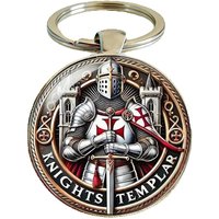 1pc Retro Medieval Knight Keychain, Vintage Knights Templar in Armor with Long Sword Key Chain Backpack Charms Unique Keepsake