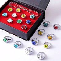 10PCS/Set Anime Akatsuki Itachi Metal Rings Cartoon Naruto Cool Cosplay Accessory Props Action Figure Toy Birthday Gift