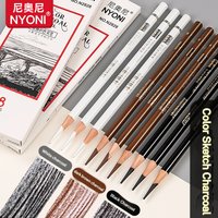 Carbon Pencil Professional White Charcoal Highlight Pencil White/Black/Brown Colour Carbon Sketch Pencil Art Drawing Tools