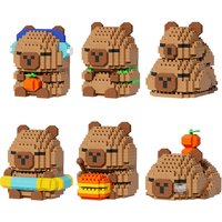 New Capigui Pig Micro-Part Building Blocks Educational Toys Cute Swimming Ring Capybar Educational Casual Gifts