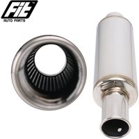 Universal sport cars muffler 63mm Race Resonator Exhaust Muffler Pipe