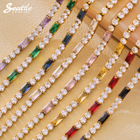 316 Stainless Steel Gold-Plated Luxury Bangle for Women Fashion Square Round Colorful Zirconia Bracelet Female Charms Jewelry