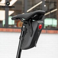 ROCKBROS sac de vélo sac de selle de vélo avec feu arrière Rechargeable Intelligent 0.8L étanche vtt sac arrière de siège de cyclisme sur route