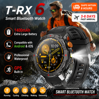T-RX 6 Smartwatch 1400mAH Duży ekran, Bluetooth, połączenia telefoniczne, GPS, wodoodporny, sportowy smartwatch dla mężczyzn i kobiet, ekran AMOLED, monitor tętna i SPO2, opaska Ht22