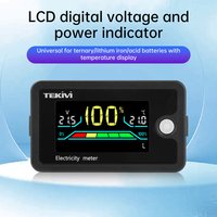 DC 8-100V LCD Digital Voltage Electricity Indicator Universal For Ternary/Lithium Iron/Acid Battery With Temperature Display