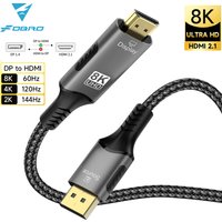8K DisplayPort to HDMI compatible Cable 60Hz dp1.4 to hdmi2.1 Video Audio Cable for HP Dell Lenovo ThinkPad notebooks