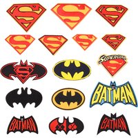 5pcs Batman Superman Anime Figure Embroidery Badge Cartoon Cloth Patch Personality Decoration Clothing Kid Toy Accessories Gifts