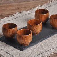 Home Wooden Craft Mini Tea Cup 50ml Coffee Mug