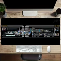 1Pcs Star Trek USS Voyager LCARS Print Large Stitched Edge Non-Slip Gaming Desk Mat Mouse Pad