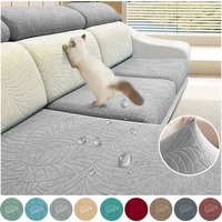 Waterproof Sofa Seat Cushion Cover Stretch Jacquard Sofa Cover Furniture Protector for Pets Kids Removable L Shape Couch Covers