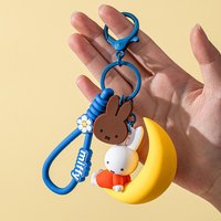 Miffy Trendy Toys New Miffy Rabbit Goodnight Party 3D Keychain Pendant Cute Schoolbag Pendant Gift for Girls