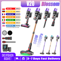 Blossom V20 Akku-Staubsauger 55KPA Saugkraft 650W Bürstenloser Motor Austauschbarer Akku 65 Min Laufzeit 3 Saugstufen 180° Flexibler Bodenbürste HEPA Filter Für Haustierhaare Teppich Auto Haushalt