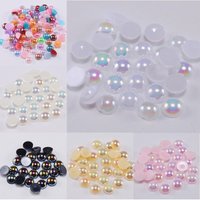 50-500Pcs 2-14 mm Imitation Pearls Craft Half Round Flatback Beads for Jewelry Making Nail DIY Decoration