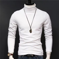 Spring Autumn Thin Men Pullovers Sweaters Turtleneck Knitted Sweater for Men Clothing Male Sweaters Full Black White Tops