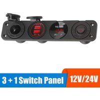 12 V Netzteil 4 In 1 Schalttafel Boot Marine Voltmeter Tester Auto USB Ladegeräte 3,0 Zigarettenanzünder Licht Toggle