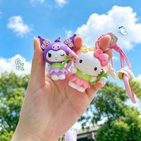 Summer new fashionable sweet pink heart-shaped plaid bag pendant elegant temperament star girl versatile key pendant