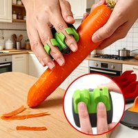 Stainless Steel Handheld Peeler with Rubber Finger Grip Comfortable Palm Peeler Multifunctional Kitchen Tool Accessory Peeler