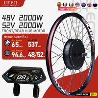 AliExpress LITTLE TT 52V 2000W Electric Bike Conversion Kit 48V 2000W Gearless Brushelss Motor Rear Drive Ebike Kit MTX39 26-29 inch 700C with UKC1