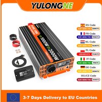 YULONGNE Reiner Sinus-Wechselrichter 1000W Nennleistung 2000W Spitzenleistung DC 12V zu AC 230V Off-Grid Solar-Wechselrichter mit separater LCD-Fernbedienung, komplettem Installationskabel und